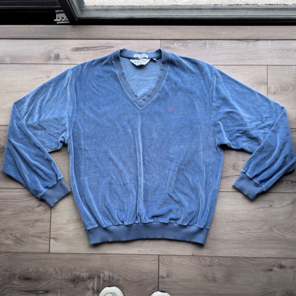 VTG Cristian Dior Monsieur Blue velvet v-neck Sweater